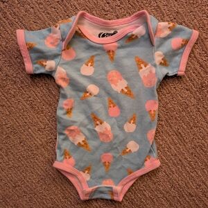 Ice Cream Print Baby Onesie - Blue and Pink